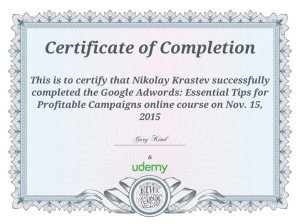 Udemi - AdWords Essential Tips Certificate