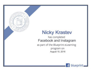 Facebook and Instagram certificate