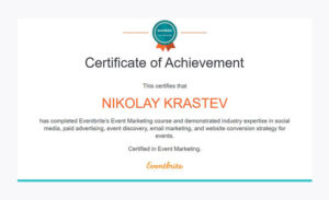 Eventbrite’s Event Marketing Course Certificate